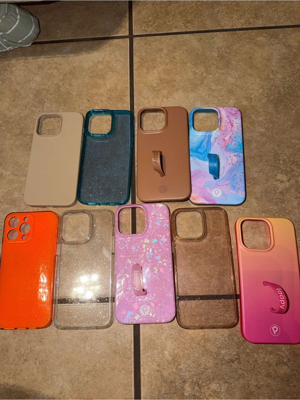 Loopy Case Assorted Phone Case Lot in Pink, Brown, Orange, Blue & Clear Styles